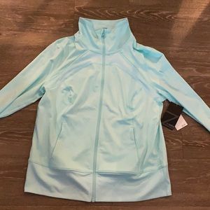 zella aqua full length zip. size large.